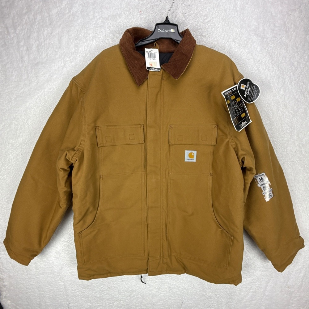 Carhartt Tan Field Jacket with Brown Collar